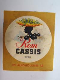 Rom Cassis 5006 - Oy Alkoholiliike Ab - etiketti / label