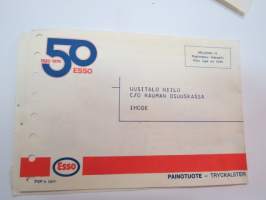 Oy Esso Ab, huoltoasemaluottolasku 1.4.1970 -credit card bill