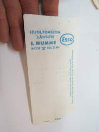 Esso Huoltoasema Länsitie I. Numme, Ihode, huoltoasemakuitti ?.?.1970 -receipt