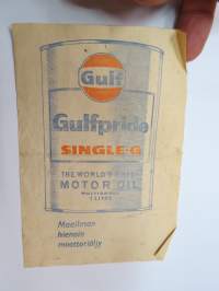 Gulf - Osuuskauppa Keula, Rauma, Huoltoasema 1, huoltoasemakuitti 5.10.1967 -receipt