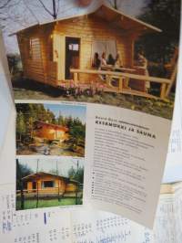 Kause Oy - tehdasvalmisteinen kesämökki ja sauna - myyntiesite, piirustuksia, rakennuslupahakemus, toimituslista -brochure & documents for summer cottage / sauna