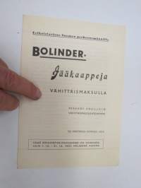 Bolinder jääkaappeja vähittäismaksulla - myyntikampanjaesite -brochure