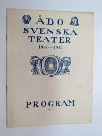 Åbo Svenska Teater 1940-1941 Program - Skolka skolan (Unentschuldige Stunde) -teatterin ohjelmalehtinen / theatre program