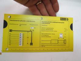 Geberit putki -vetotaulukot / laskentaväline -technical aid to measurements