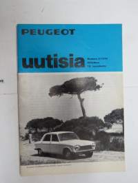 Peugeot Uutisia 1970 nr 3 heinäkuu, sis. mm. seur artikkelit / kuvat; Pakokaasuista, Autoteollisuuden toimenpiteet puhtaamman ilman polesta,Tuulilasia ei saisi