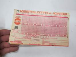 Lottokuponki 5 Kestolotto ja Jokeri nr 8227049 -Lotto-coupon