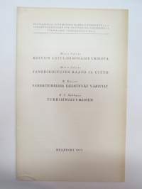 Koivun lujuusominaisuuksista (Matti Jalava) - Fanerikoivujen kaato ja uitto (Matti Jalava) - Faneritukeissa esiintyvät väriviat (R. Enarvi) - Tukkisinistyminen