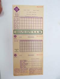 Veikkauslomake nr 011115 ottelupäivä 14.4.1956 -käyttämätön / unused footboll pools coupon