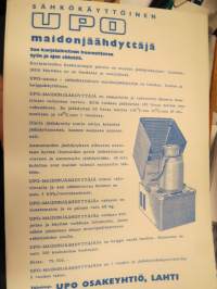 Upo-maidonjäähdyttäjä -myyntiesite / milk cooling system, sales brochure