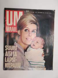 Uusi Maailma UM 1966 nr 22, ilmestynyt 20.10.1966, sis. mm. seur. artikkelit / kuvat / mainokset; Kansikuva Kaarina Leskinen-Jones, Flamencoa Helsingissä,