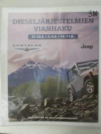 Chrysler Jeep Dieseljärjestelmien vianhaku 27.-28.8 / 3.-4.9. / 10.-11.9. 2002
