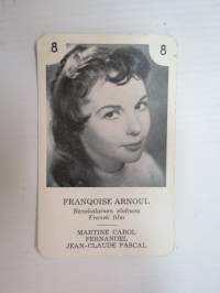 Franqoise Arnoul / Ranskalainen elokuva - Fransk film -filmitähti-korttipelin kuva / pelikortti -moviestars / playing cards -picture