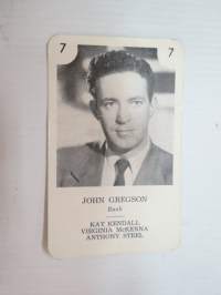 John Gregson / Rank -filmitähti-korttipelin kuva / pelikortti -moviestars / playing cards -picture
