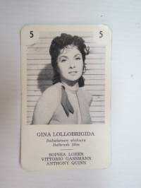 Gina Lollobrigida / Italialainen elokuva -filmitähti-korttipelin kuva / pelikortti -moviestars / playing cards -picture