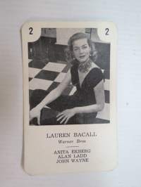 Lauren Bacall / Fox -filmitähti-korttipelin kuva / pelikortti -moviestars / playing cards -picture