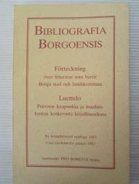 Bibliografia Borgoensis - Över litteratur som berör Borgå stad och landskommun / Luettelo - Porvoon kaupunkia ja maaliskuntaa koskevasta kirjallisuudesta