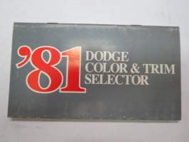 Dodge 1981 color & Trim Selector -väri- ja sisustusmallit valintaopas