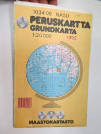 Nagu / Nauvo 1034 06 Maastokartta - Peruskartta 1991 Peruskartta / Grundkarta 1:20 000 -map
