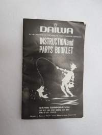 Daiwa instruction and parts booklet; 8700, 8600, 8300, 8100, 7000, 4000, 7850RL, 7850HRL, 7750HRL, 7350RL, 7350RLDX, 7250RL, 7600, 7600H, 7500, 7500H, 7300, 7300H,