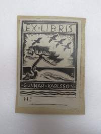 Ex Libris Gunnar Karlsson -book owner´s mark