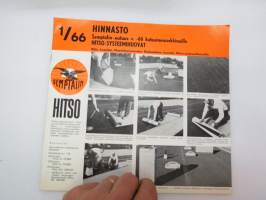 Semptalin Hitso-systeemihuopa -myyntiesite / hinnasto / ohjeita -brochure, board