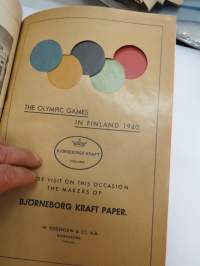 Suomen Paperi- ja puutavaralehti 1939 7a (Sisältää erikoisen Björneborg Kraft Paper Olympia 1940 -mainoksen), sellunäytteitä Bleach Enso Craft, Felt Marked
