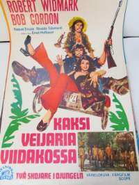 Kaksi veijaria viidakossa / Två skojare i djungeln, Pääosissa Robert Widmark, Bob Gordon, ohjaus Ernst Hofbauer,  -elokuvajuliste -movie poster