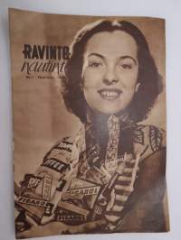 Ravinto ja nautinto 1949 nr 1 (maaliskuu), sis. mm. seur. artikkelit / kuvat / mainokset; Kansikuva Figarol,  Topi Törmä - Asiakasta on tultava yli puolitiehen