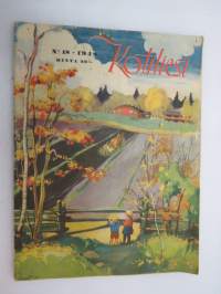 Kotiliesi 1948 nr 18, ilmestynyt 15.9.1948, sis. mm. seur. artikkelit / kuvat / mainokset; Kansikuva Martta Wendelin, SOK kahvit, Turun Linna sinappi