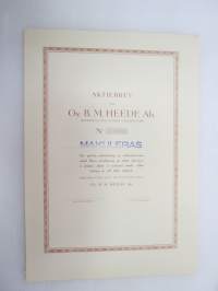 Oy B.M. Heede Ab, Helsinki 1947, 2 000 mk -osakekirja -share certificate