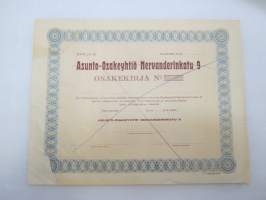 Asunto-osakeyhtiö Nervanderinkatu 9, Helsinki 5 000 mk 1924, sarja B -osakekirja -share certificate