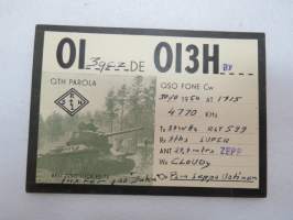 QTH Parola, Hämeenlinna, psm Seppo Uotinen, 30.10.1954 -yhteyskortti / radio amateur´s connection card