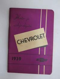 Chevrolet 1939 -käyttöohjekirja / owner´s manual