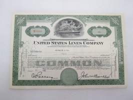 United States Lines Company, 10 shares, nr NC55249, Reynolds & Co, 1955 -osakekirja / share certificate