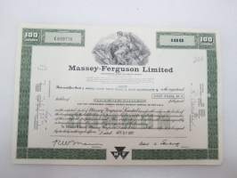 Massey-Ferguson Limited, 100 osaketta -osakekirja USA 1977 -share certificate