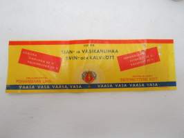 Osuuskunta Pohjanmaan Liha / Andelslaget Österbottens Kött - Sian- ja vasikanlihaa / Svin- och kalvkött -etiketti / label