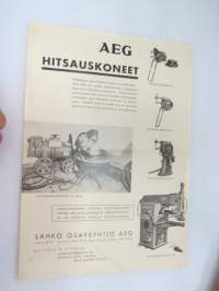 AEG hitauskoneet P2, OP 8, OP 10, P 160, QV 200/30 myyntiesite / brochure