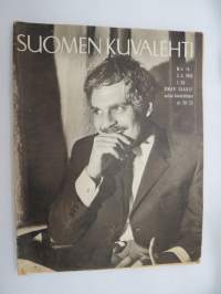 Suomen Kuvalehti 1965 nr 14, ilmestynyt 3.4.1965, sis. mm. seur. artikkelit / kuvat / mainokset; Kansikuva + haastattelu Omar Sharif, Datsun, Vauxhall, Aino