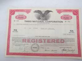 Third National Corporation, 5 000 USD 7,5% Depenture Due 2002, nr RV 212 -share certificate / osakekirja