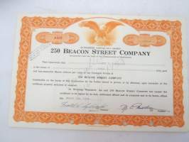 250 Beacon Street Company, 3 shares, nr A489 -share certificate / osakekirja