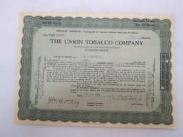 The Union Tobacco Company, 1 share, nr TCO9199 -share certificate / osakekirja