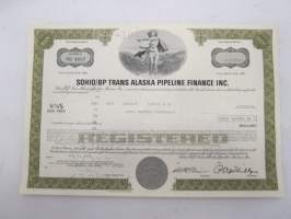 SOHIO/BP Trans Alaska Pipeline Finance Inc., 8 5/8% Note due 1983 100 000 dollars, nr RU 4827 -bond certificate / velkakirja