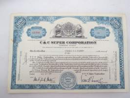 C & C Super Corporation, 5 shares, nr C07998 -share certificate / osakekirja