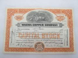 Magma Copper Corporation (Arizona), 5 shares, nr F88858 -share certificate / osakekirja