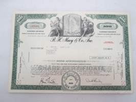 R.H. Macy & Co, Inc., 100 shares, nr C325891 -share certificate / osakekirja