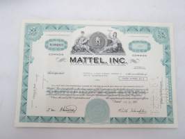 Mattel, Inc., 10 shares, nr NC084922, 1971 -share certificate / osakekirja