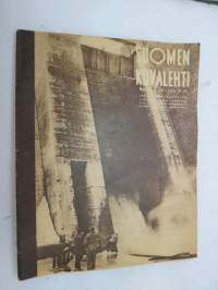 Suomen Kuvalehti 1948 nr 15, ilmestynyt 10.4.1948,  sis. mm. seur. artikkelit / kuvat / mainokset; Kansikuva Harjavalta - voimalapadon reikä, Olympia 52