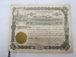 Bankers Equitability Royalty & Producing Company, 25 shares, nr 1382, 1922 -share certificate / osakekirja