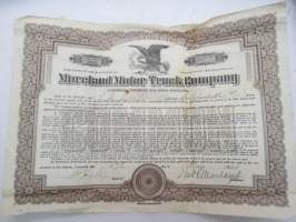 Moreland Motor Truck Company, 40 shares, nr 3867, 1923 -share certificate / osakekirja