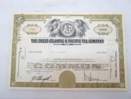 The Great Atlantic & Pacific Tea Company, 100 shares, nr 87402, 1960 -share certificate / osakekirja
